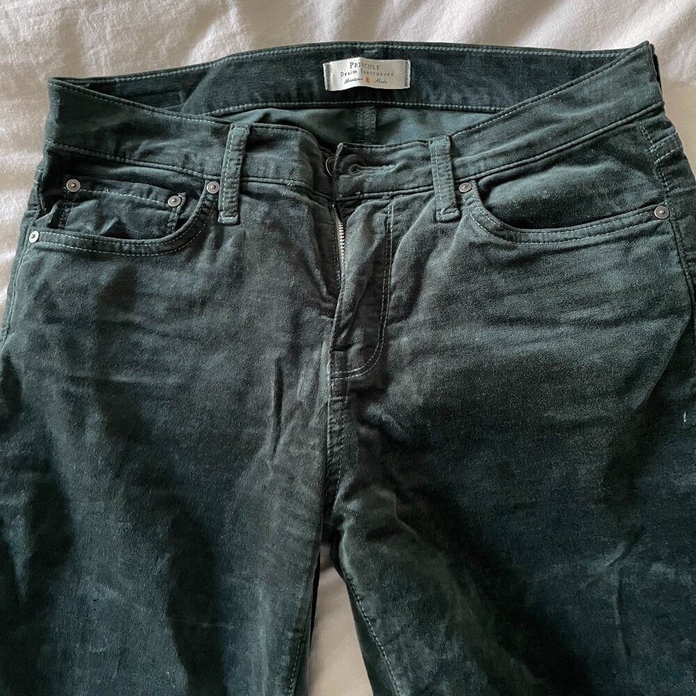 Principle Denim Innovators “Dreamer” Skinny Pants – Velvety Finish, Green
